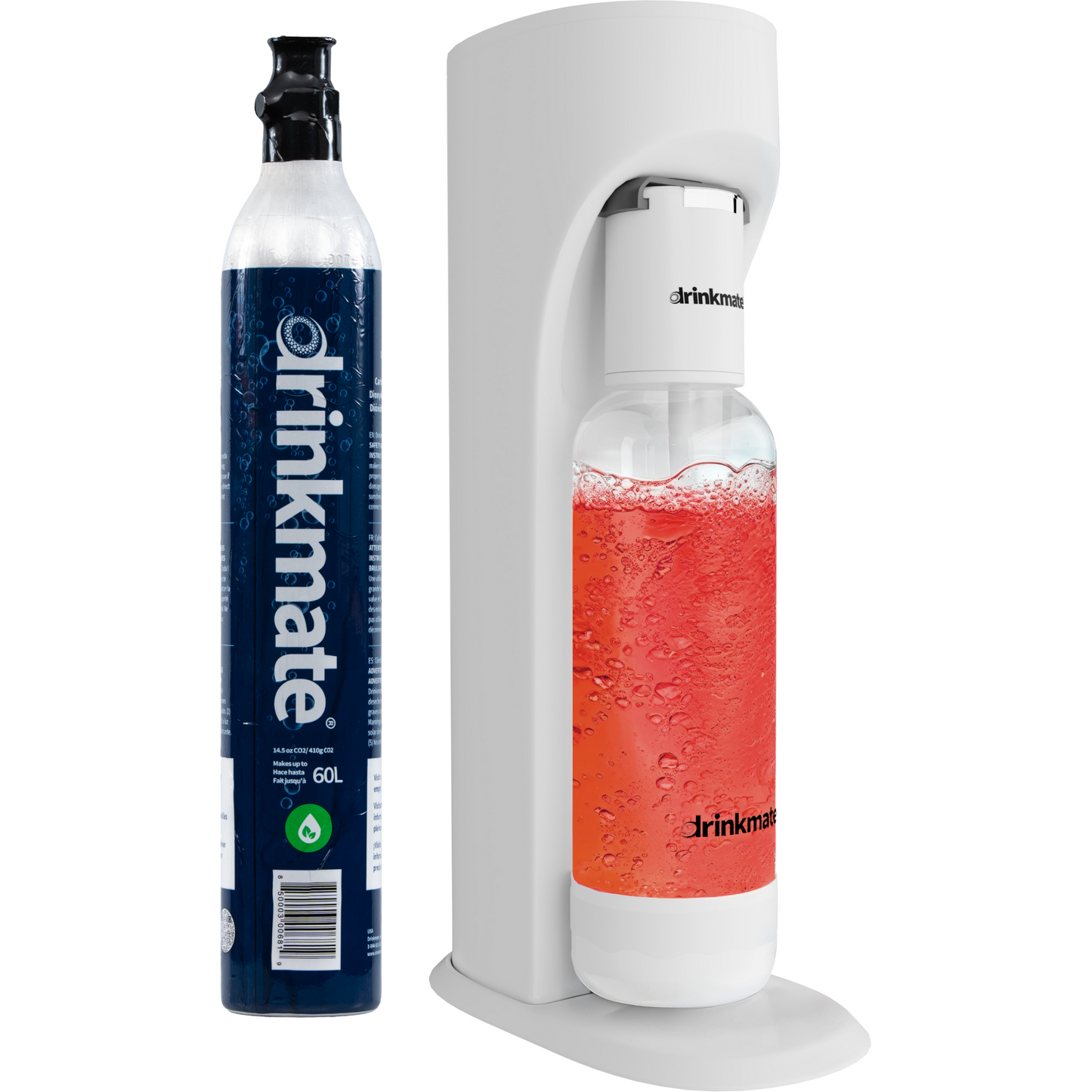 Drinkmate bruiswater- en sodamaker, bubbelt elke drank met koolzuur, met 60 l CO2-fles