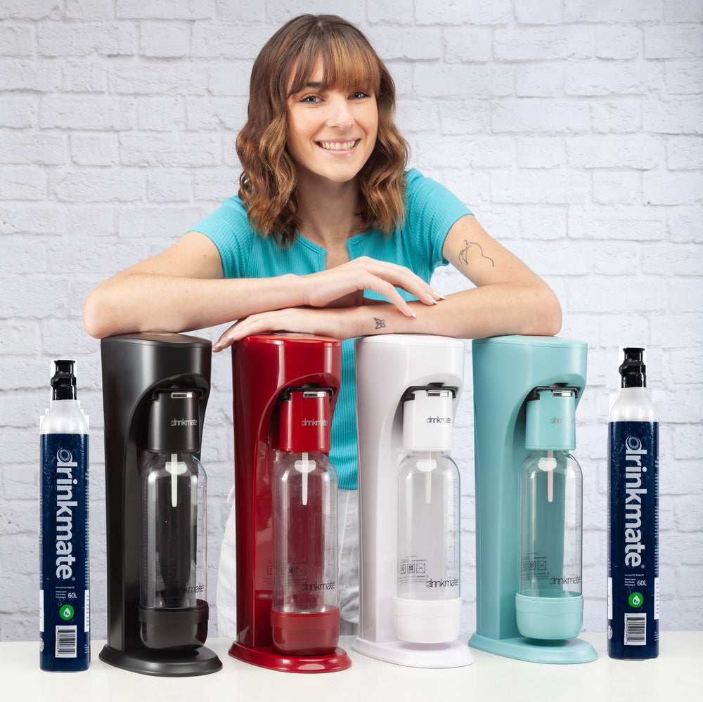 Máquina de agua con gas de diseño moderno – Máquina de agua de soda con  botella reutilizable de 1 litro sin BPA – Máquina de agua carbonatada para  el